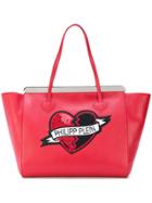 Philipp Plein Heart Motif Tote - Red