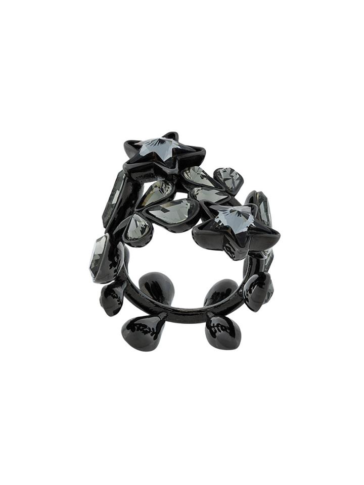 Dsquared2 Crystal-embellished Wrap Ring - Black