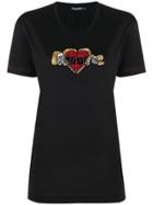 Dolce & Gabbana Beaded Slogan T-shirt - Black