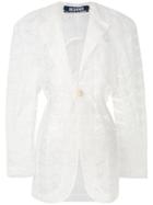 Jacquemus Sheer Lace Coat - White
