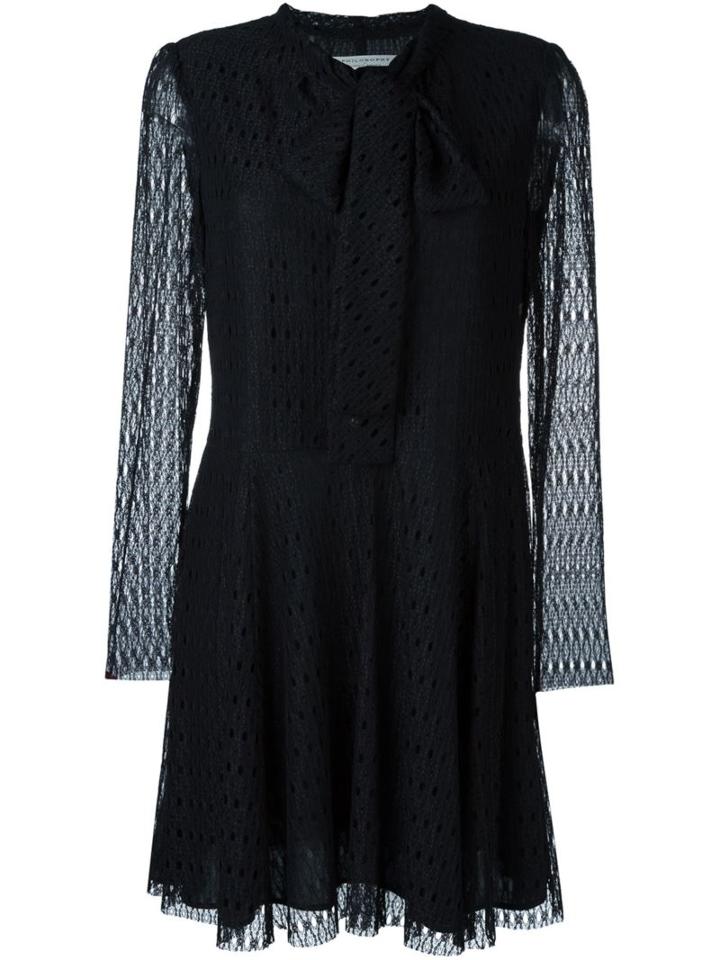 Philosophy Di Lorenzo Serafini Lace Mini Dress, Women's, Size: 46, Black, Polyamide/other Fibres/polyester