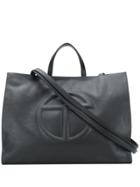 Telfar Embossed Logo Shopper Bag - Black