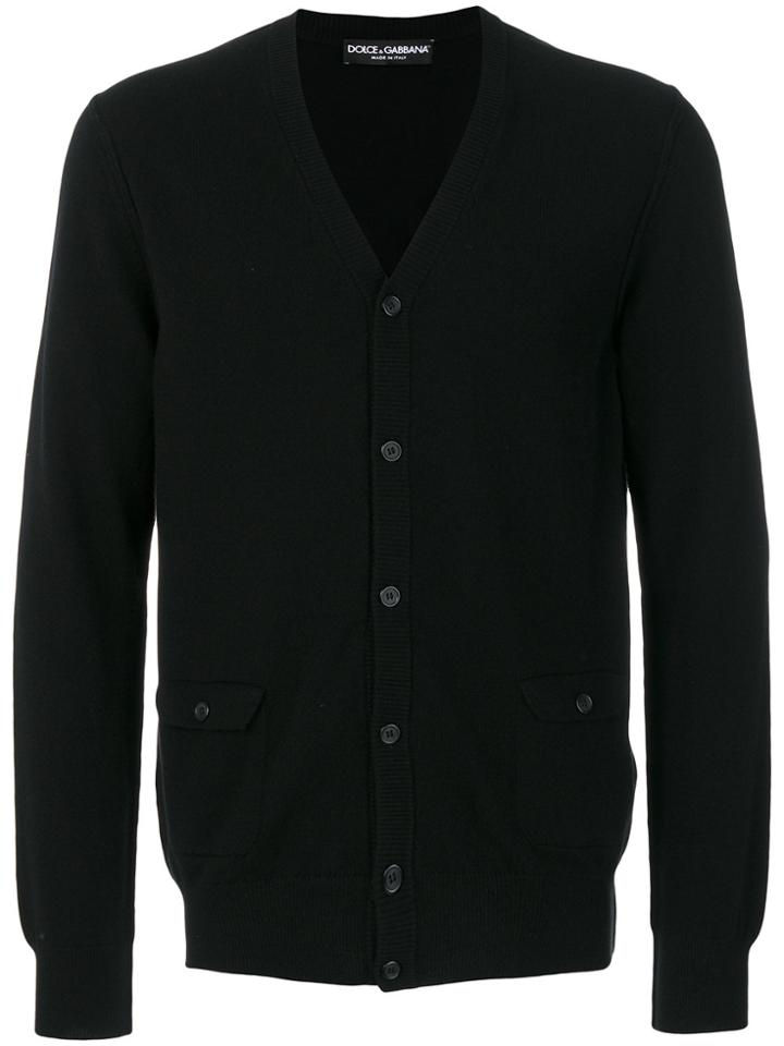 Dolce & Gabbana V Neck Cardigan - Black