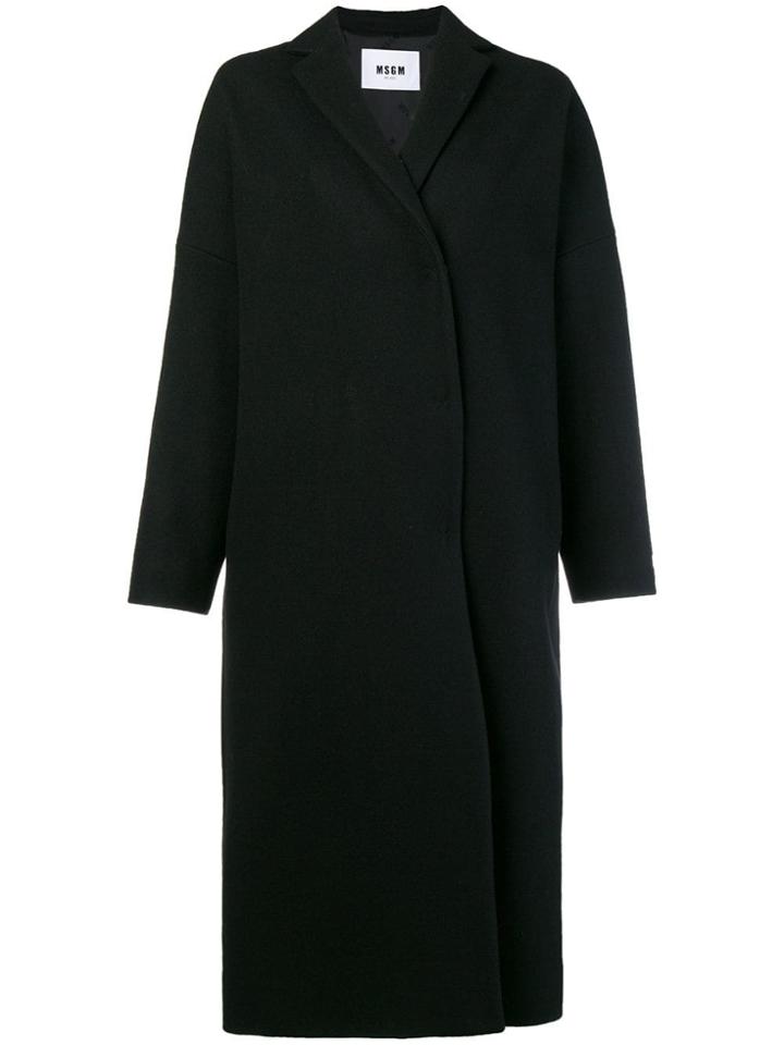 Msgm Rear Print Coat - Black