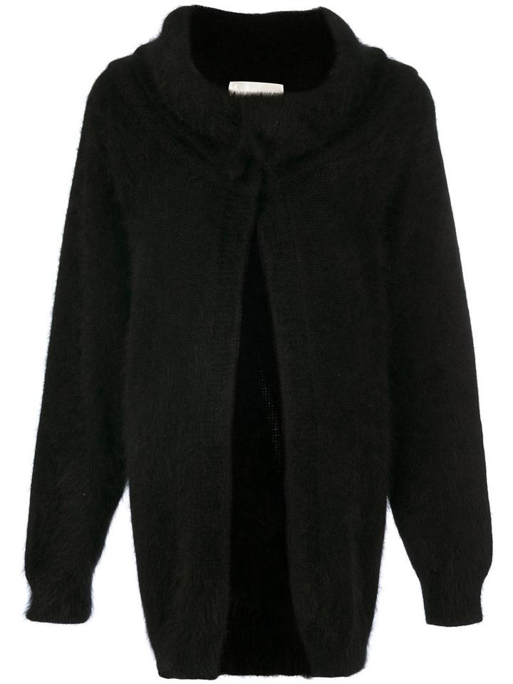 Alberta Ferretti - Cardi-coat - Women - Polyamide/angora - 38, Black, Polyamide/angora
