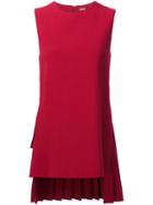 Adam Lippes Pleat Back Blouse, Women's, Size: 4, Red, Spandex/elastane/viscose/wool