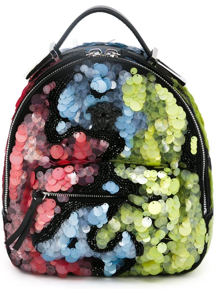 Versace 'palazzo Medusa' Embellished Sequin Backpack