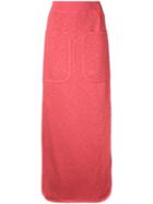 Theatre Products Side Slit Sweat Skirt, Women's, Red, Cotton