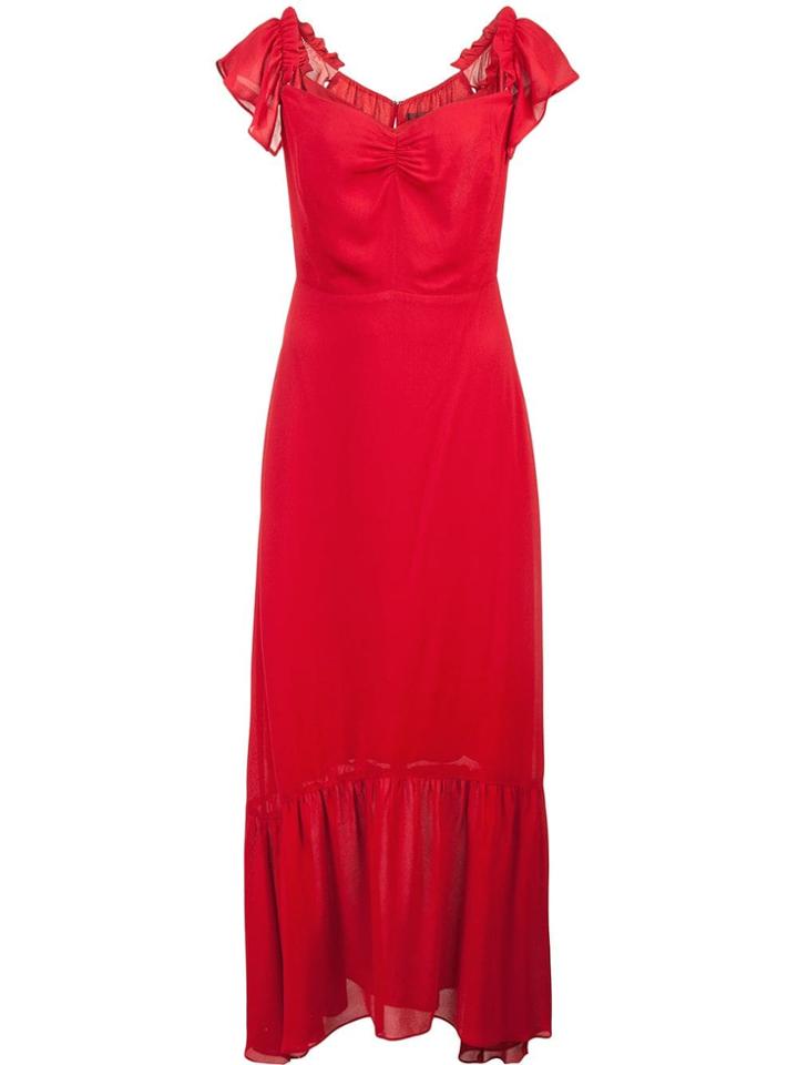 Reformation Long Straight Dress - Red
