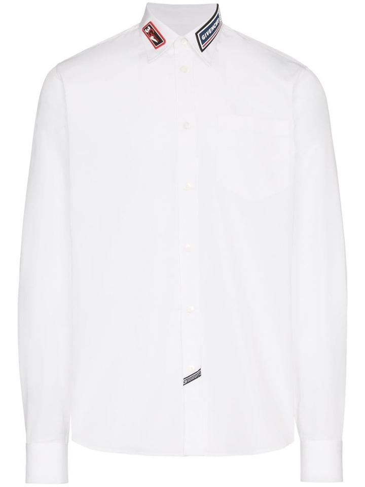 Givenchy Cotton Logo Collar Shirt - White