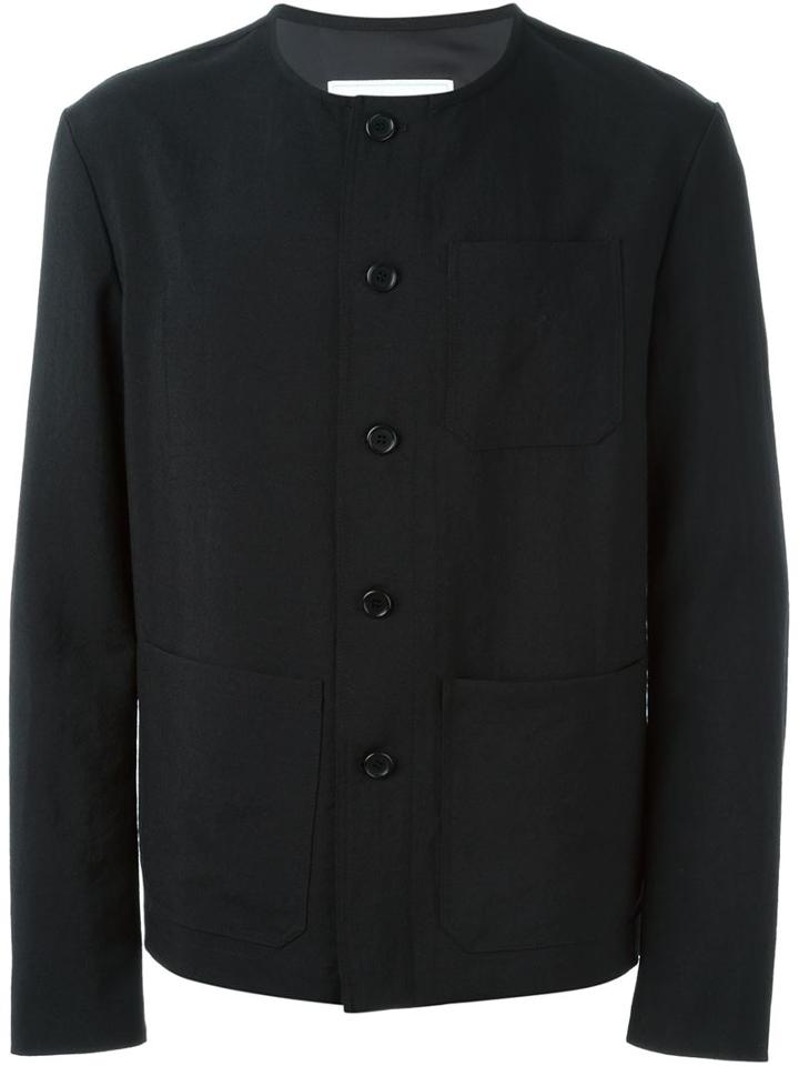 Société Anonyme Crew Neck Jacket, Men's, Size: Medium, Black, Wool