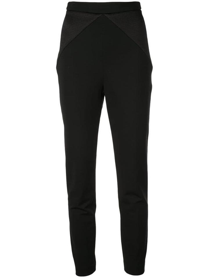 Cushnie Satin Panel Trousers - Black