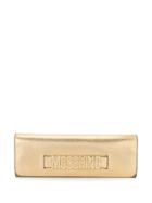 Moschino Rhinestone Logo Strap Clutch - Gold