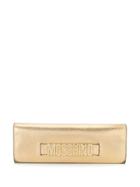 Moschino Rhinestone Logo Strap Clutch - Gold
