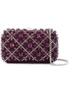 Rodo Crystal Embellished Clutch - Pink & Purple