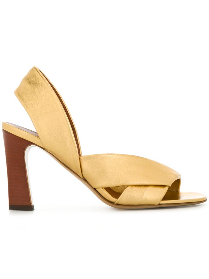 Michel Vivien Cross Strap Sandals - Metallic