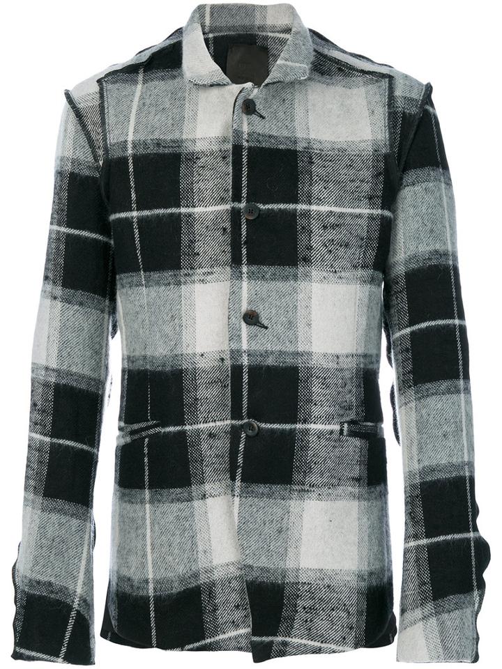 Lost & Found Ria Dunn - Checked Shirt Jacket - Men - Cotton/linen/flax/polyamide/wool - M, Black, Cotton/linen/flax/polyamide/wool