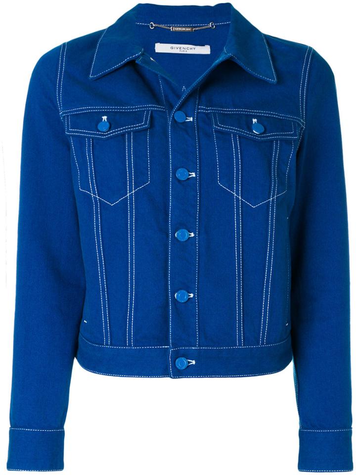 Givenchy Star Patch Denim Jacket - Blue