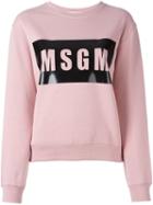 Msgm Applique Logo Sweatshirt, Women's, Size: Small, Pink/purple, Cotton