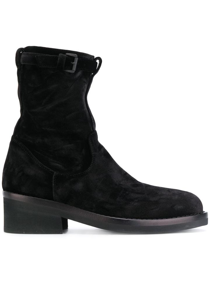 Ann Demeulemeester Lavato Velvet Boots - Black