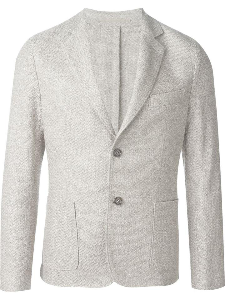 Eleventy Single Breasted Blazer, Men's, Size: 48, Nude/neutrals, Linen/flax/cotton