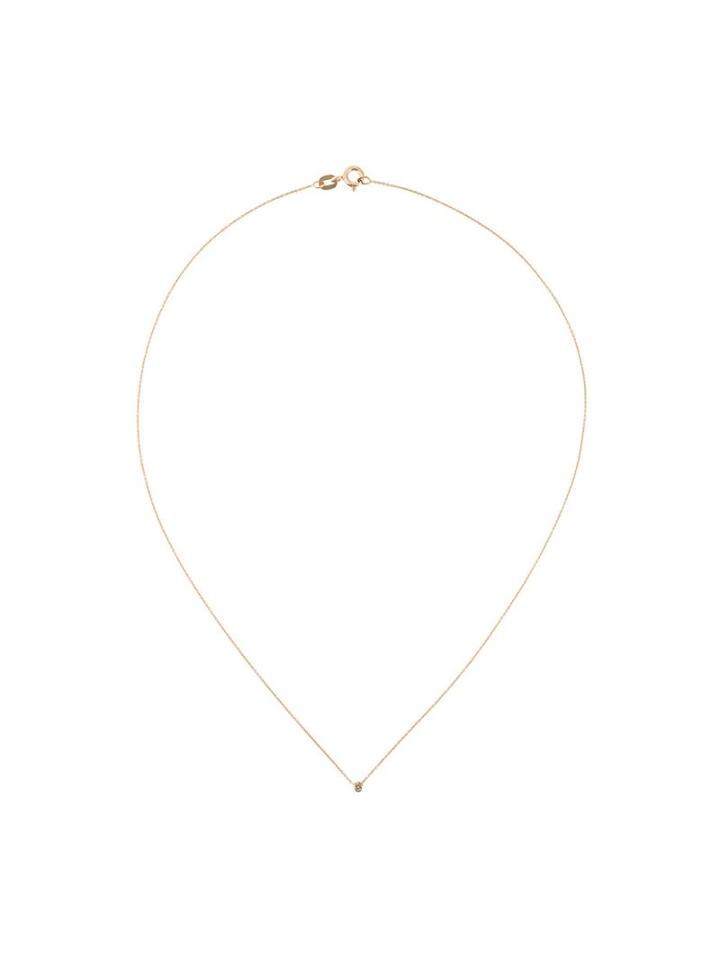 Wouters & Hendrix Gold Single Champagne Diamond Short Necklace, Women's, Pink/purple