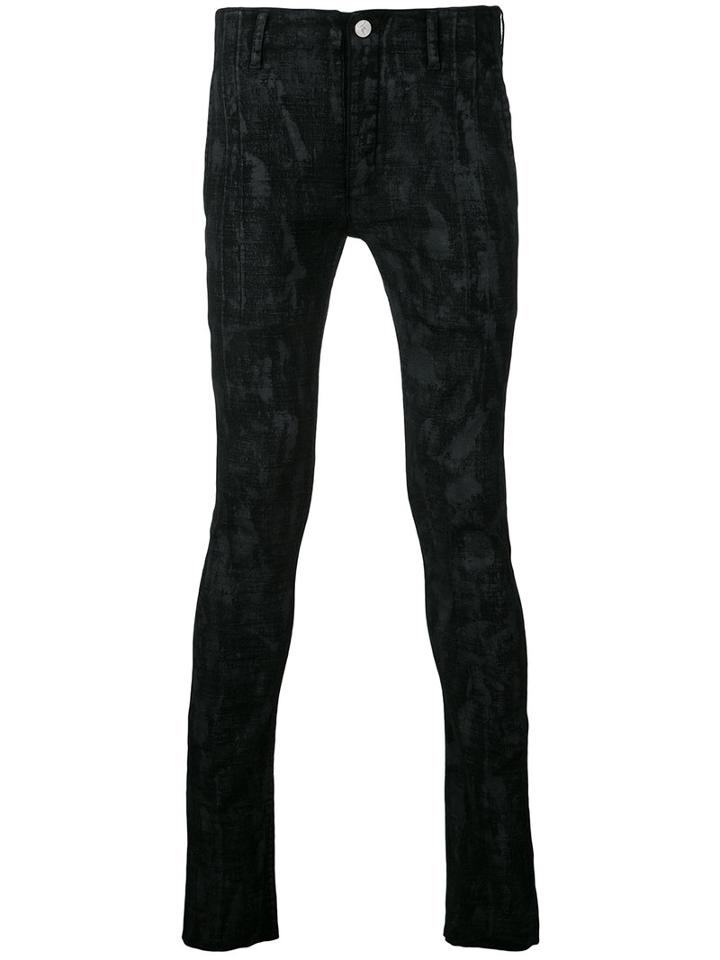 Fagassent - Coating Print Skinny Jeans - Men - Cotton/linen/flax - 4, Black, Cotton/linen/flax