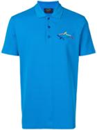 Paul & Shark Shark Print Polo Shirt - Blue