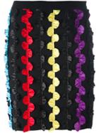 Boutique Moschino Embroidered Fitted Skirt, Women's, Size: 38, Black, Polyester/other Fibers