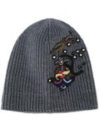 Valentino Valentino Garavani Tattoo Embroidered Beanie - Grey