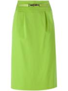 Céline Vintage Buckle Detail Pencil Skirt, Women's, Size: 38, Green