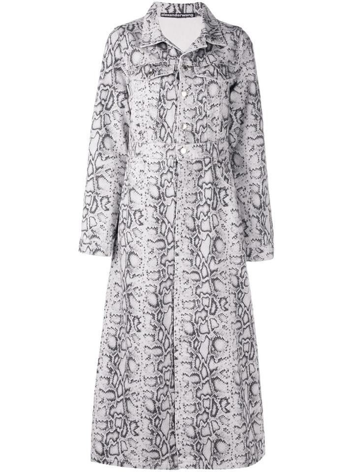 Alexander Wang Snake Print Long Coat - Multicolour