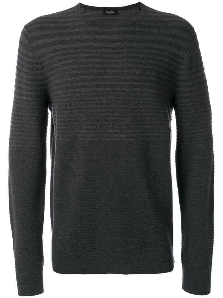 Calvin Klein Striped Jumper - Grey