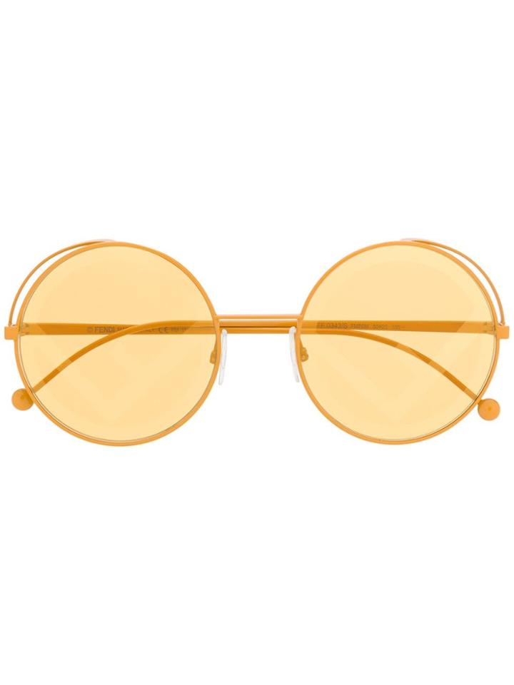 Fendi Eyewear Circle Frame Sunglasses - Yellow