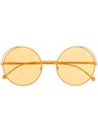 Fendi Eyewear Circle Frame Sunglasses - Yellow