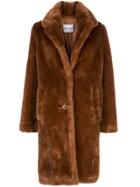 Stand Studio Textured Furry Coat - Brown