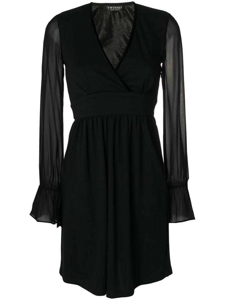 Twin-set V-neck Dress - Black