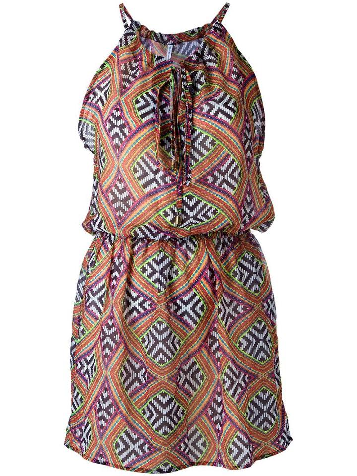 Blue Man Printed Dress, Women's, Size: Medium, Yellow/orange, Lyocell