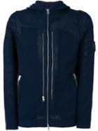 Stone Island Shadow Project - Mesh Zipped Hoddie - Men - Polyamide - M, Blue, Polyamide