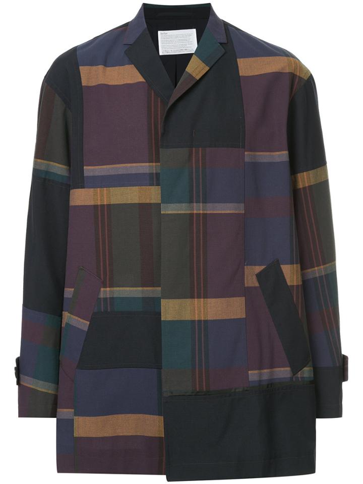 Kolor Patchwork Boxy Jacket - Blue