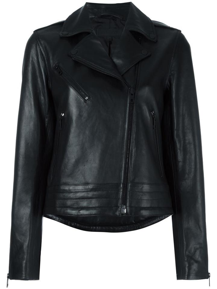 Rag & Bone Classic Biker Jacket, Women's, Size: Large, Black, Lamb Skin/cupro/polyester