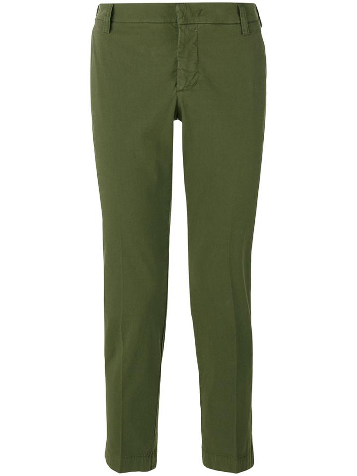 Entre Amis - Slim Fit Trousers - Men - Cotton/spandex/elastane - 38, Green, Cotton/spandex/elastane