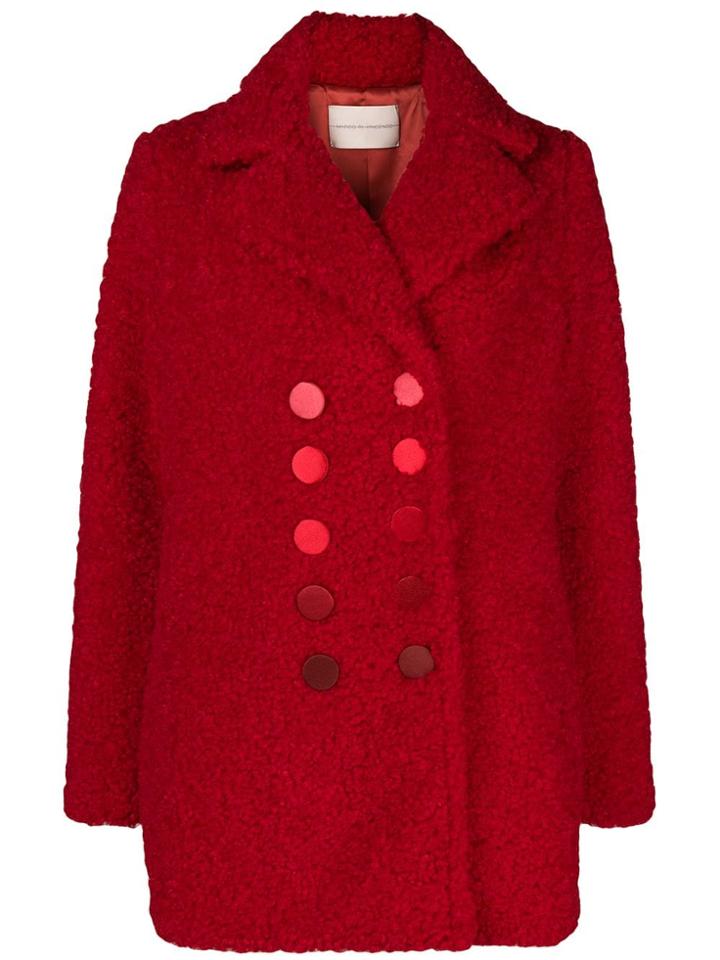 Marco De Vincenzo Double Breasted Coat - Red