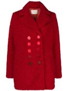 Marco De Vincenzo Double Breasted Coat - Red