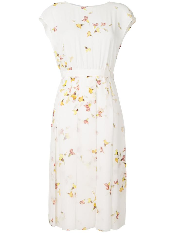 Giambattista Valli Sleeveless Floral Print Dress - White