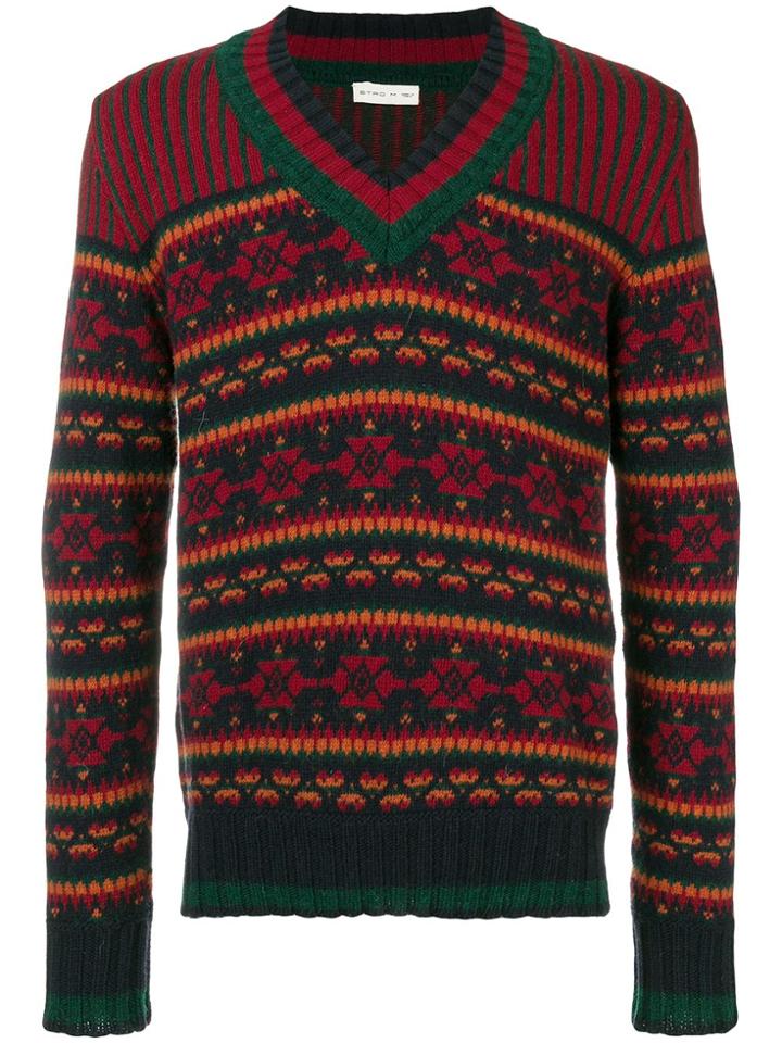 Etro Patterned Knitted Jumper - Red