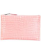 Rochas - Large Zip Clutch - Women - Goat Skin - One Size, Pink/purple, Goat Skin