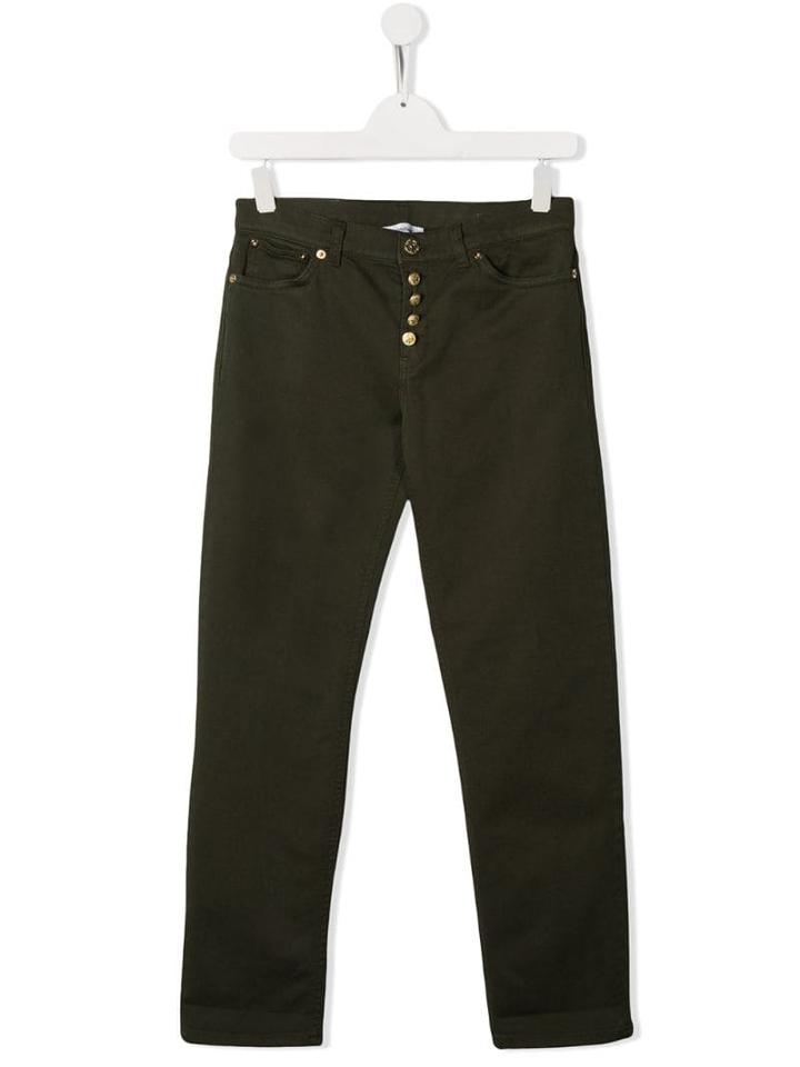 Dondup Kids Button Up Trousers - Green