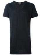 Tony Cohen V-neck T-shirt, Men's, Size: 54, Blue, Viscose/linen/flax