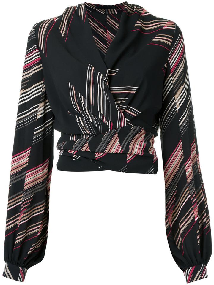Giuliana Romanno All-over Print Blouse, Women's, Size: 38, Black, Elastodiene/polyester